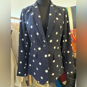 Polka Dot Blazer - Navy and White